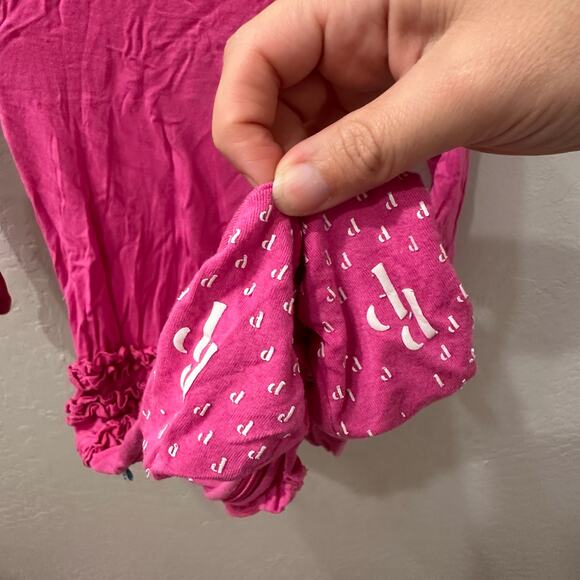 Posh Peanut Hot Pink Ruffle Footie Pajamas - Picture 10 of 11